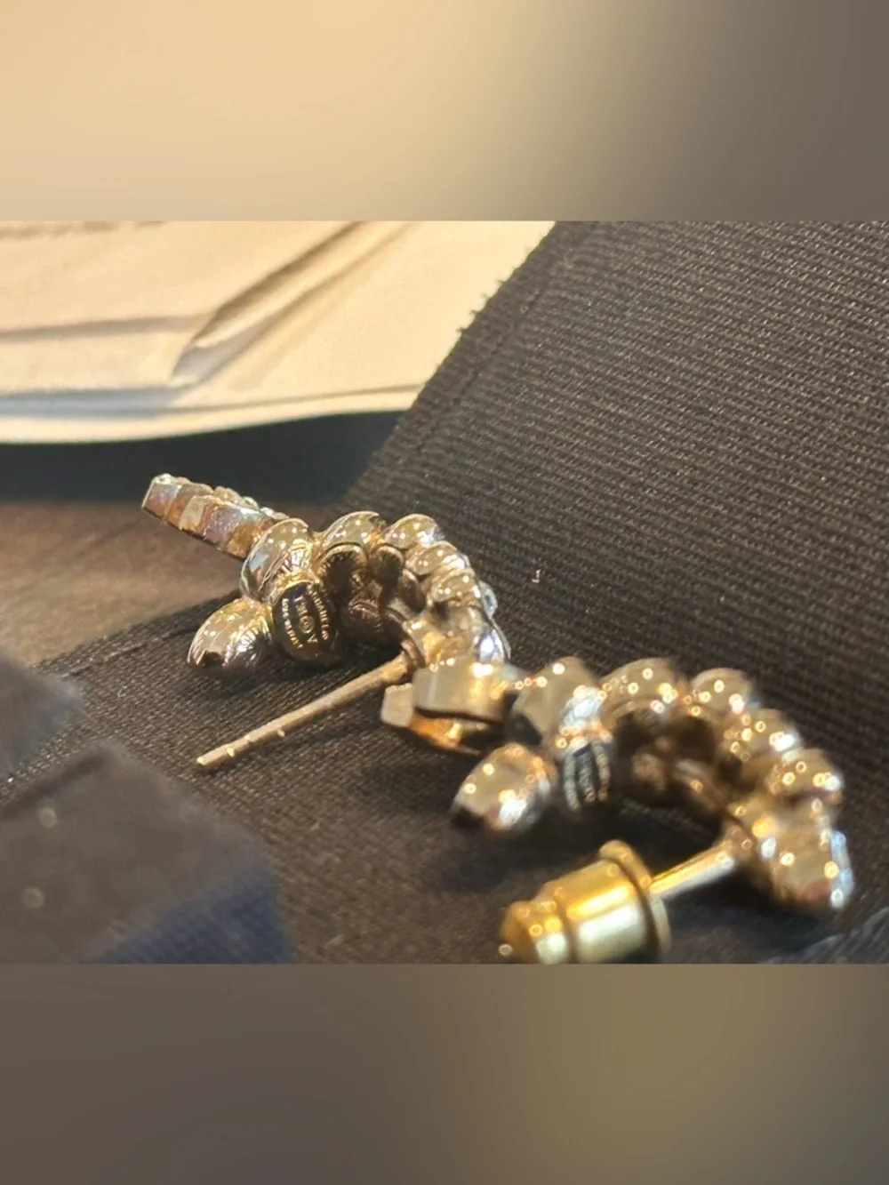 CHANEL Crystal CC Leaf Stud Earrings - Picture 5 of 6